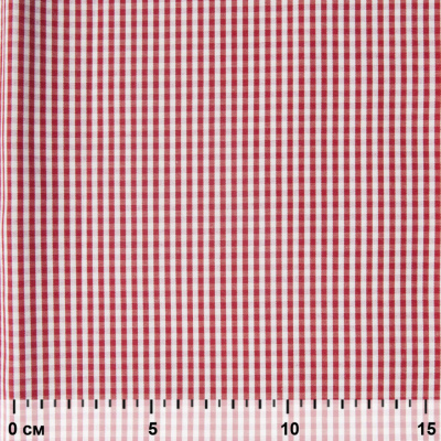 Ткань сорочечная Клетка Виши, 115 г/м2, 58% пэ,42% хл, шир.150 см, цв.5-красный, (арт.111) - купить в Владивостоке. Цена 306.69 руб.