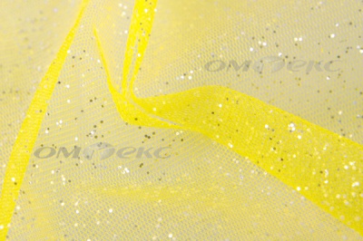 Сетка Глиттер, 40 гр/м2, шир.160см, цвет жёлтый - купить в Владивостоке. Цена 163.01 руб.