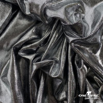 Трикотажное полотно голограмма, шир.140 см, #602 -чёрный/серебро - купить в Владивостоке. Цена 385.88 руб.