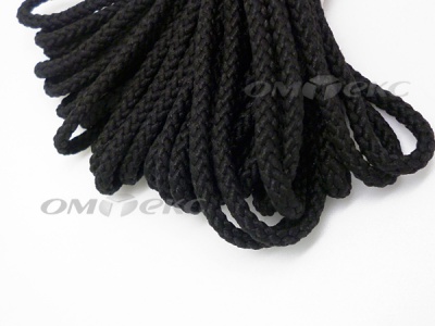 Шнур В-035 4 мм круп.плетение 100 м черный - купить в Владивостоке. Цена: 156.40 руб.