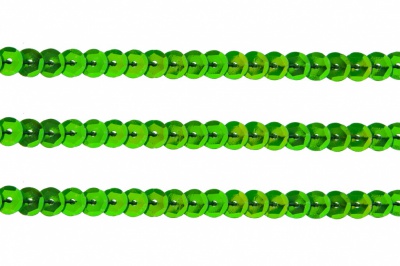 Пайетки "ОмТекс" на нитях, CREAM, 6 мм С / упак.73+/-1м, цв. 94 - зеленый - купить в Владивостоке. Цена: 297.48 руб.