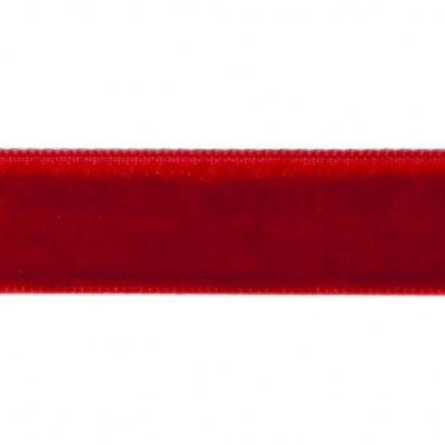 Лента бархатная нейлон, шир.12 мм, (упак. 45,7м), цв.45-красный - купить в Владивостоке. Цена: 392 руб.