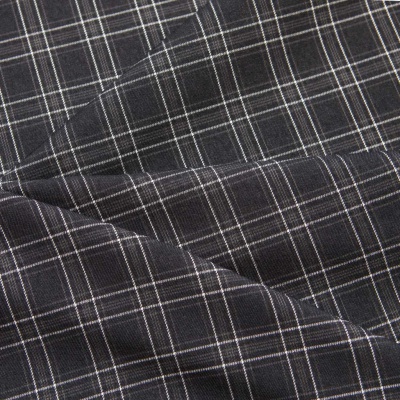 Ткань костюмная клетка 25052 2027, 198 гр/м2, шир.150см, цвет т.серый/сер/бел - купить в Владивостоке. Цена 431.49 руб.