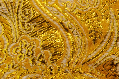 Ткань костюмная жаккард №12, 140 гр/м2, шир.150см, цвет жёлтый - купить в Владивостоке. Цена 383.29 руб.