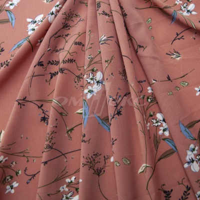 Плательная ткань "Фламенко" 2.1, 80 гр/м2, шир.150 см, принт растительный - купить в Владивостоке. Цена 311.05 руб.