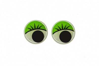 Глазки для игрушек, круглые, с бегающими зрачками, 10 мм/упак.50+/-2 шт, цв. -зеленый - купить в Владивостоке. Цена: 71.20 руб.
