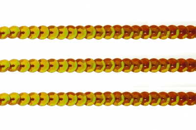Пайетки "ОмТекс" на нитях, CREAM, 6 мм С / упак.73+/-1м, цв. 88 - оранжевый - купить в Владивостоке. Цена: 300.55 руб.