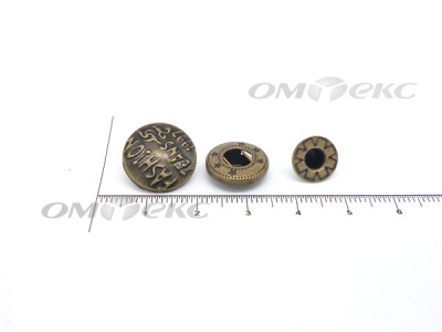 Кнопки металл 15 мм альфа антик с рис.№3  - купить в Владивостоке. Цена: 2.90 руб.