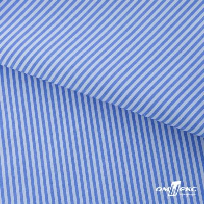 Ткань сорочечная Полоска Кенди, 115 г/м2, 58% пэ,42% хл, шир.150 см, цв.2-голубой, (арт.110) - купить в Владивостоке. Цена 306.69 руб.