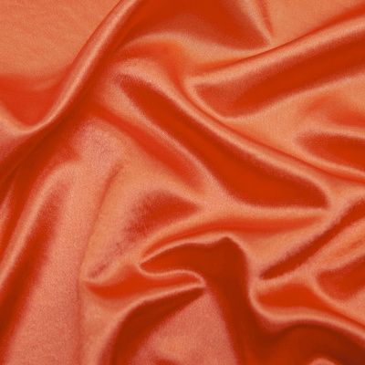 Поли креп-сатин 18-1445, 120 гр/м2, шир.150см, цвет оранжевый - купить в Владивостоке. Цена 155.57 руб.