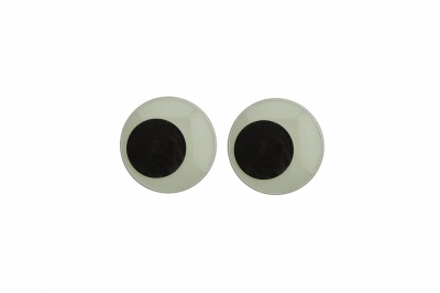 Глазки для игрушек, круглые, с бегающими зрачками, 10 мм/упак.50+/-2 шт, цв. -черно-белые - купить в Владивостоке. Цена: 35.20 руб.