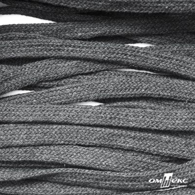 Шнур плетеный d-8 мм плоский, 70% хлопок 30% полиэстер, уп.85+/-1 м, цв.1027-серый - купить в Владивостоке. Цена: 735 руб.