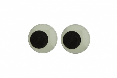 Глазки для игрушек, круглые, с бегающими зрачками, 18 мм/упак.20+/-2 шт, цв. -черно-белые - купить в Владивостоке. Цена: 25.40 руб.