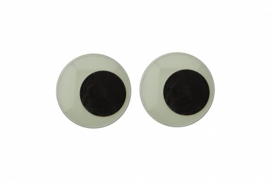 Глазки для игрушек, круглые, с бегающими зрачками, 24 мм/упак.50+/-2 шт, цв. -черно-белые - купить в Владивостоке. Цена: 60.32 руб.