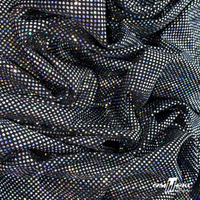Трикотажное полотно голограмма, шир.140 см, #601-хамелеон чёрный - купить в Владивостоке. Цена 452.76 руб.