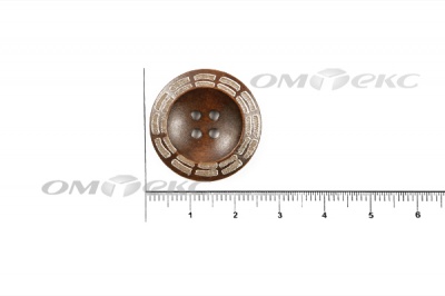 Пуговица деревянная круглая №53 (25мм) - купить в Владивостоке. Цена: 3.68 руб.