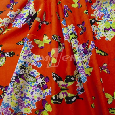Плательная ткань "Софи" 7.1, 75 гр/м2, шир.150 см, принт бабочки - купить в Владивостоке. Цена 241.49 руб.