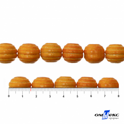 0309-Бусины деревянные "ОмТекс", 16 мм, упак.50+/-3шт, цв.003-оранжевый - купить в Владивостоке. Цена: 62.22 руб.