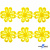 Кружево гипюр "Ромашка" 0575-1169, шир. 25 мм/уп.13,7 м, цвет 8208-жёлтый - купить в Владивостоке. Цена: 292.71 руб.