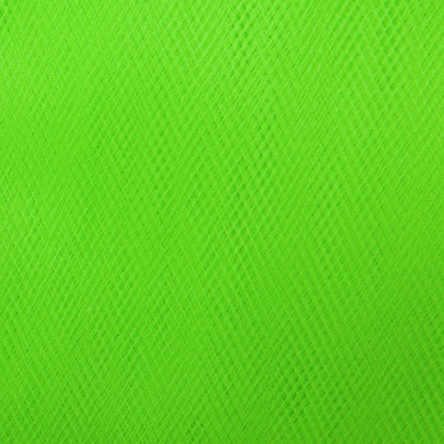 Фатин матовый 16-142, 12 гр/м2, шир.300см, цвет неон.зелёный - купить в Владивостоке. Цена 101.95 руб.