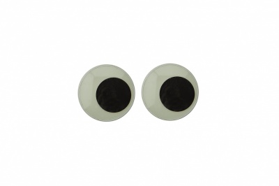 Глазки для игрушек, круглые, с бегающими зрачками, 8 мм/упак.50+/-2 шт, цв. -черно-белые - купить в Владивостоке. Цена: 15.88 руб.