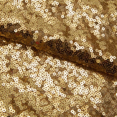 Сетка с пайетками №3, 188 гр/м2, шир.140см, цвет золотой - купить в Владивостоке. Цена 454.12 руб.