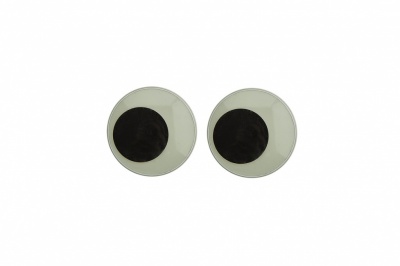 Глазки для игрушек, круглые, с бегающими зрачками, 12 мм/упак.50+/-2 шт, цв. -черно-белые - купить в Владивостоке. Цена: 38.32 руб.