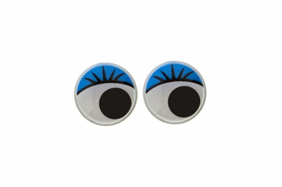 Глазки для игрушек, круглые, с бегающими зрачками, 8 мм/упак.50+/-2 шт, цв. -синий - купить в Владивостоке. Цена: 59.05 руб.