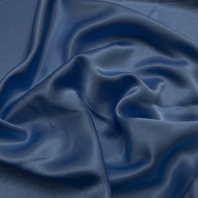 Поли креп-сатин 16-4132, 125 (+/-5) гр/м2, шир.150см, цвет голубой - купить в Владивостоке. Цена 155.57 руб.