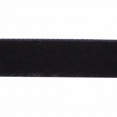 Лента бархатная нейлон, шир.12 мм, (упак. 45,7м), цв.03-черный - купить в Владивостоке. Цена: 448.27 руб.