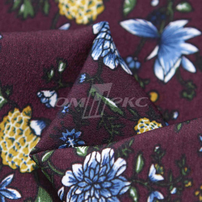 Плательная ткань "Фламенко" 4.1, 80 гр/м2, шир.150 см, принт растительный - купить в Владивостоке. Цена 259.21 руб.