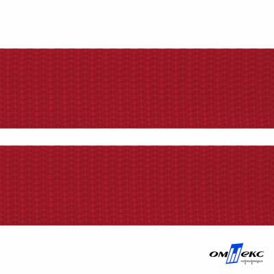 Красный- цв.171-Текстильная лента-стропа 550 гр/м2 ,100% пэ шир.30 мм (боб.50+/-1 м) - купить в Владивостоке. Цена: 475.36 руб.