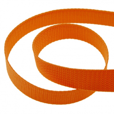 Стропа текстильная, шир. 25 мм (в нам. 50+/-1 ярд), цвет оранжевый - купить в Владивостоке. Цена: 409.94 руб.