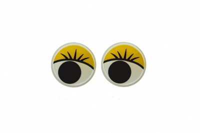 Глазки для игрушек, круглые, с бегающими зрачками, 8 мм/упак.50+/-2 шт, цв. -желтый - купить в Владивостоке. Цена: 59.05 руб.