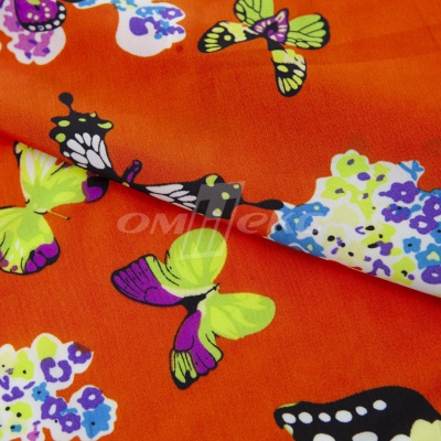 Плательная ткань "Софи" 7.1, 75 гр/м2, шир.150 см, принт бабочки - купить в Владивостоке. Цена 241.49 руб.