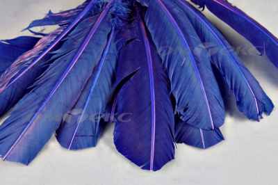 Декоративный Пучок из перьев, перо 23см/синий - купить в Владивостоке. Цена: 12.34 руб.