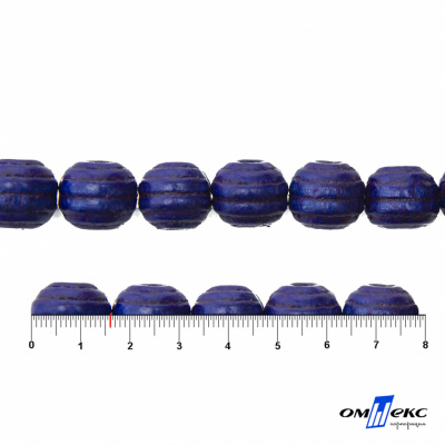 0309-Бусины деревянные "ОмТекс", 16 мм, упак.50+/-3шт, цв.006-синий - купить в Владивостоке. Цена: 62.22 руб.