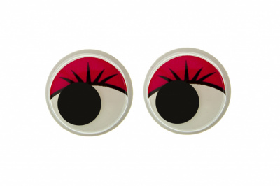 Глазки для игрушек, круглые, с бегающими зрачками, 15 мм/упак.50+/-2 шт, цв. -красный - купить в Владивостоке. Цена: 113.01 руб.
