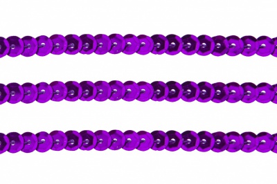 Пайетки "ОмТекс" на нитях, SILVER-BASE, 6 мм С / упак.73+/-1м, цв. 12 - фиолет - купить в Владивостоке. Цена: 300.55 руб.